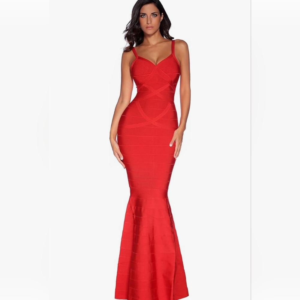 Meilum women maxi Bandage Dress Fish tail